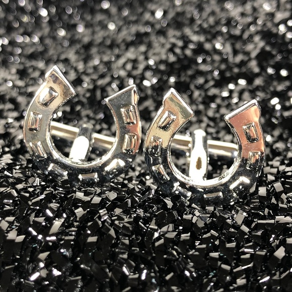 HP Horseshoe Cufflinks Rockabilly Cowboy Rocker - Picture 4 of 6